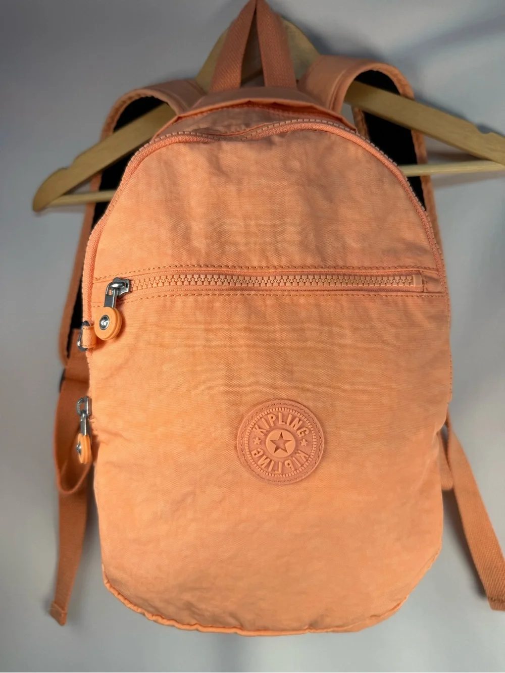 Kipling Challenger II Peach Coral Nylon Backpack Lightweight Travel School